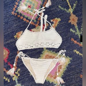 Cream crochet bikini